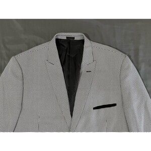 Gangster Falcone Men’s Blazer Size 48R Black White Houndstooth  Sport Coat